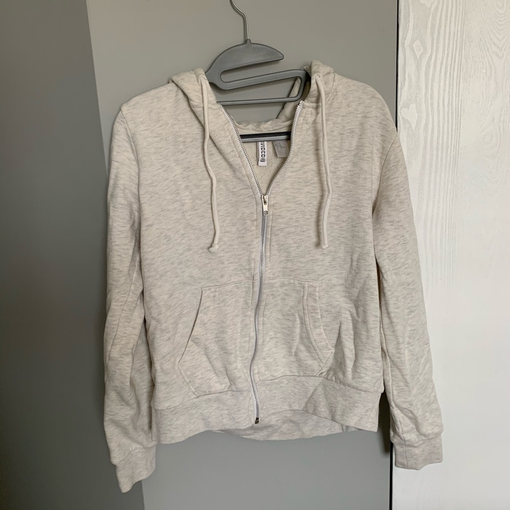 H&M Divided Light Heather Gray/Creme Jacket Hoodie